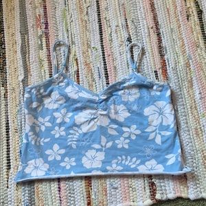 Hawaiian blue floral vintage kids roxy cami